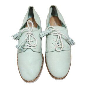 COACH Zinnia Mint Leather Oxford Shoes Tassel Detail Classic Chic Size 8 B